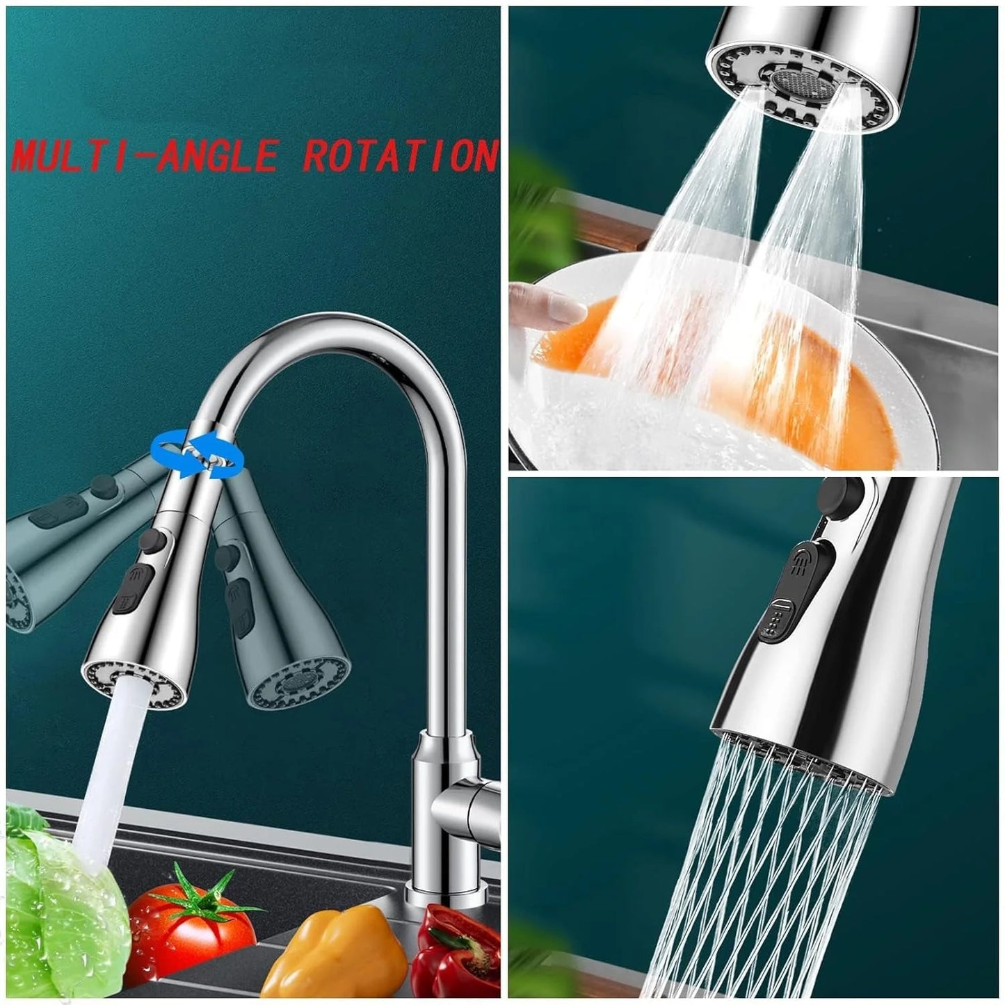 Kitchen Faucet 3-Function Pull Down Sink Sprayer