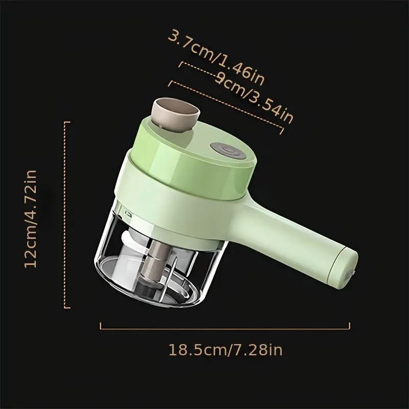 Multifunctional Handheld Usb Rechargeable 4 in 1 Vegetable Food Onion Chopper Cutter or Slicer