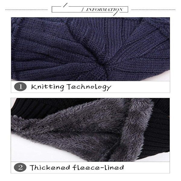 Unisex Woolen Beanie Cap Plus Wrap